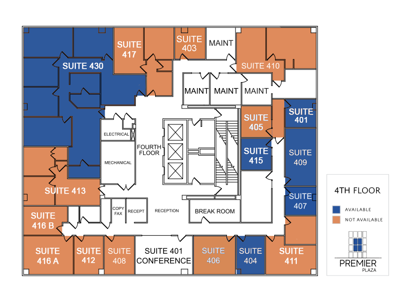 Floorplan drawing of fourth floor
